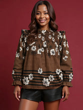 Umgee Full Size Mix Floral Smocked Ruffle Blouse Plus Size OutfitFlow